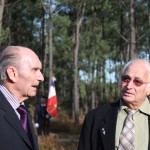 Georges Durou, président de l'Association et Alain Lagardère, président de l'ANCAC lors de l'hommage sur la première enceinte