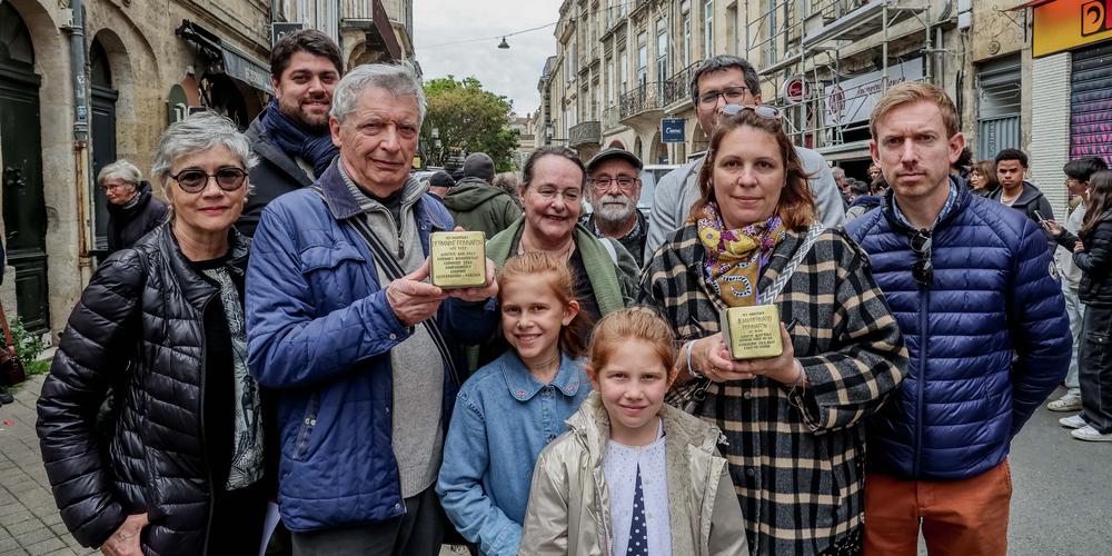 LE 29 AVRIL 2024 / A BORDEAUX /  pavés de la mémoire » seront posés au sol, en mémoire des résistants Germaine Bonnafon et son père Jean-Bernard Bonnafon

PH Guillaume Bonnaud /